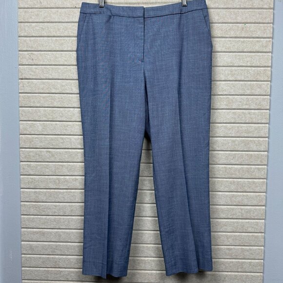 Talbots Pants - Talbots Blue Nautical Linen Look Pocket Straight Dress Trouser Pants 12P (34x28)